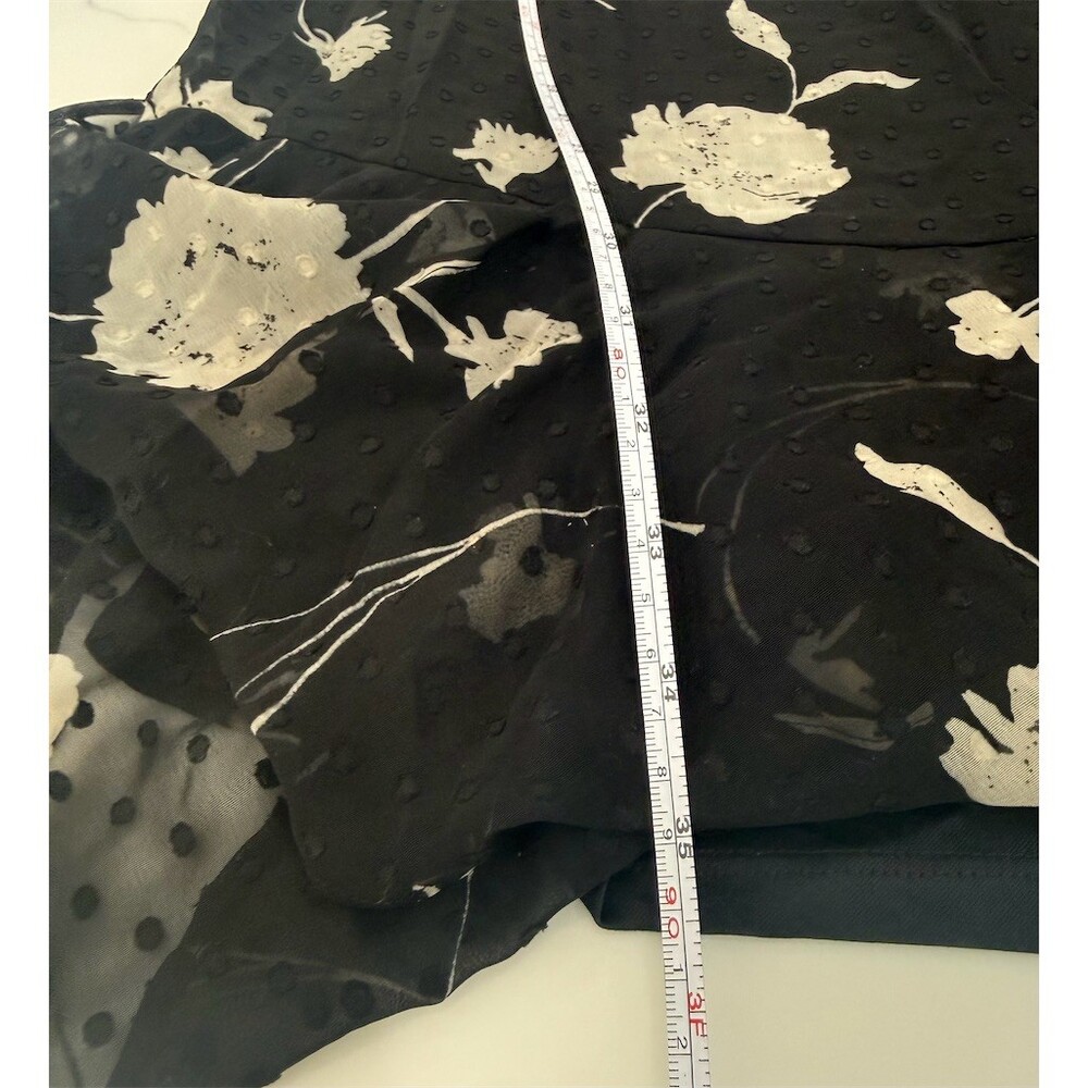 Jessica Howard Dress Womens M Black & White Floral Shift Short 3/4 Sleeve XL - Picture 3 of 4